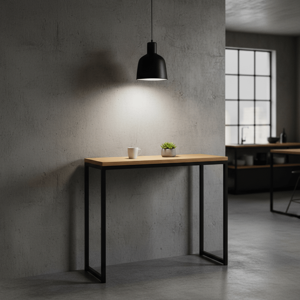 Wąska konsola loft do przedpokoju i salonu 80 100 120 cm