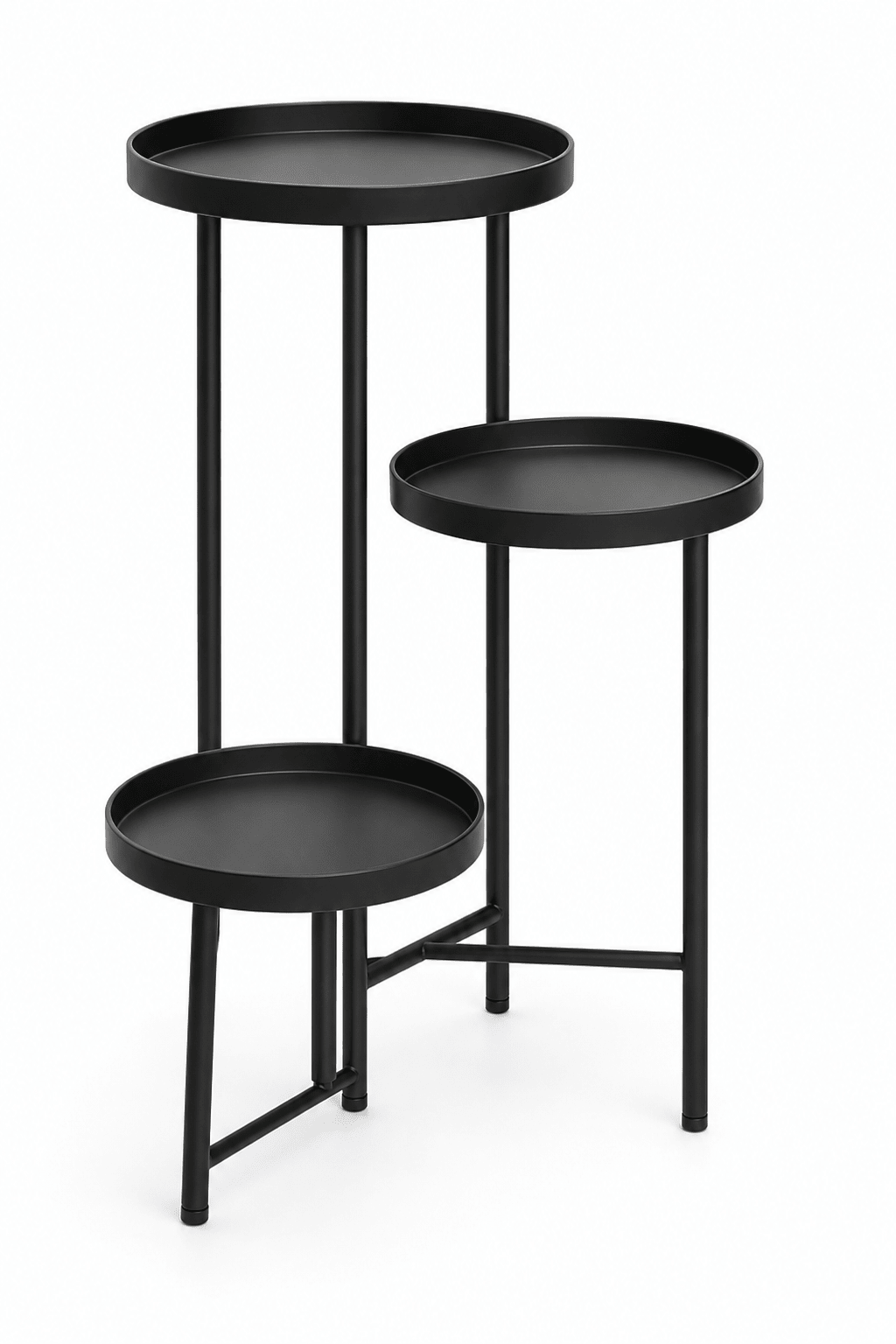 Kwietnik Metalowy 3-Poziomowy 80cm Stojący Loft Industrial Czarny