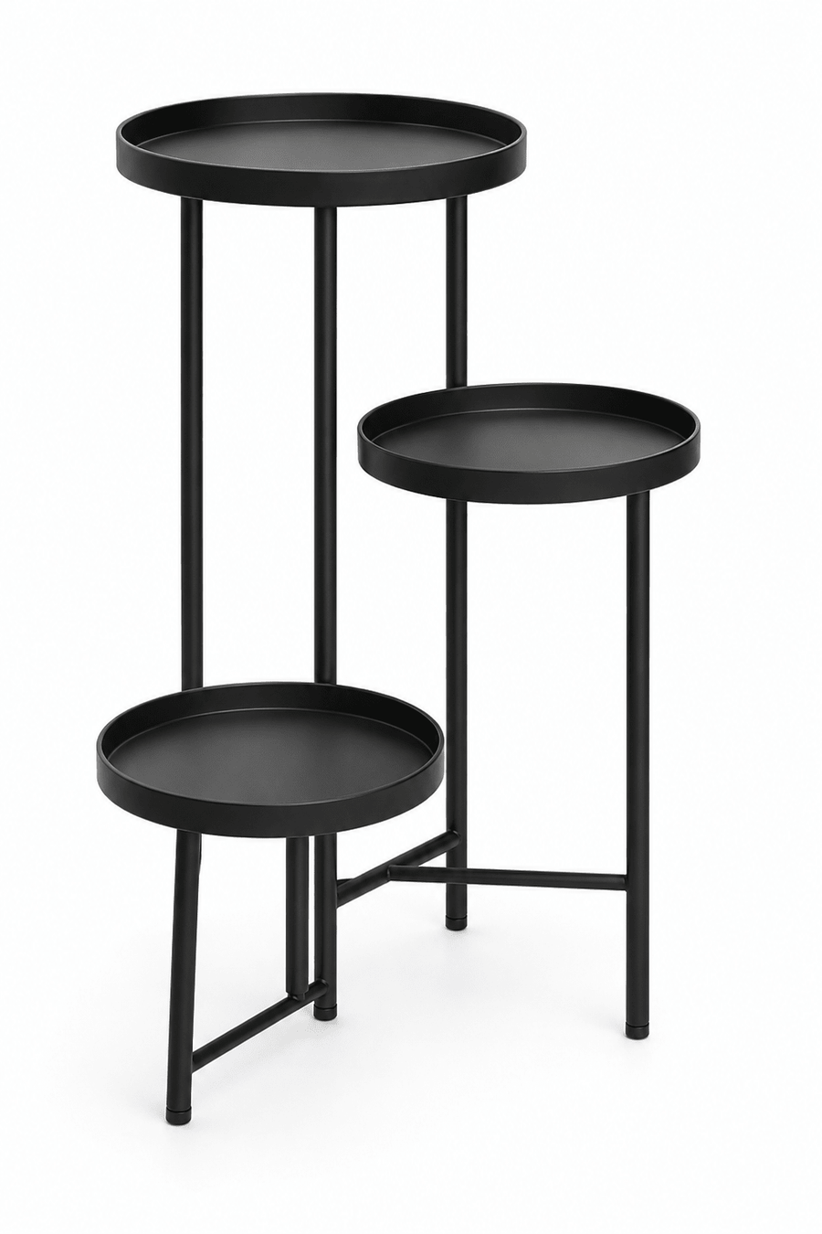 Kwietnik Metalowy 3-Poziomowy 80cm Stojący Loft Industrial Czarny