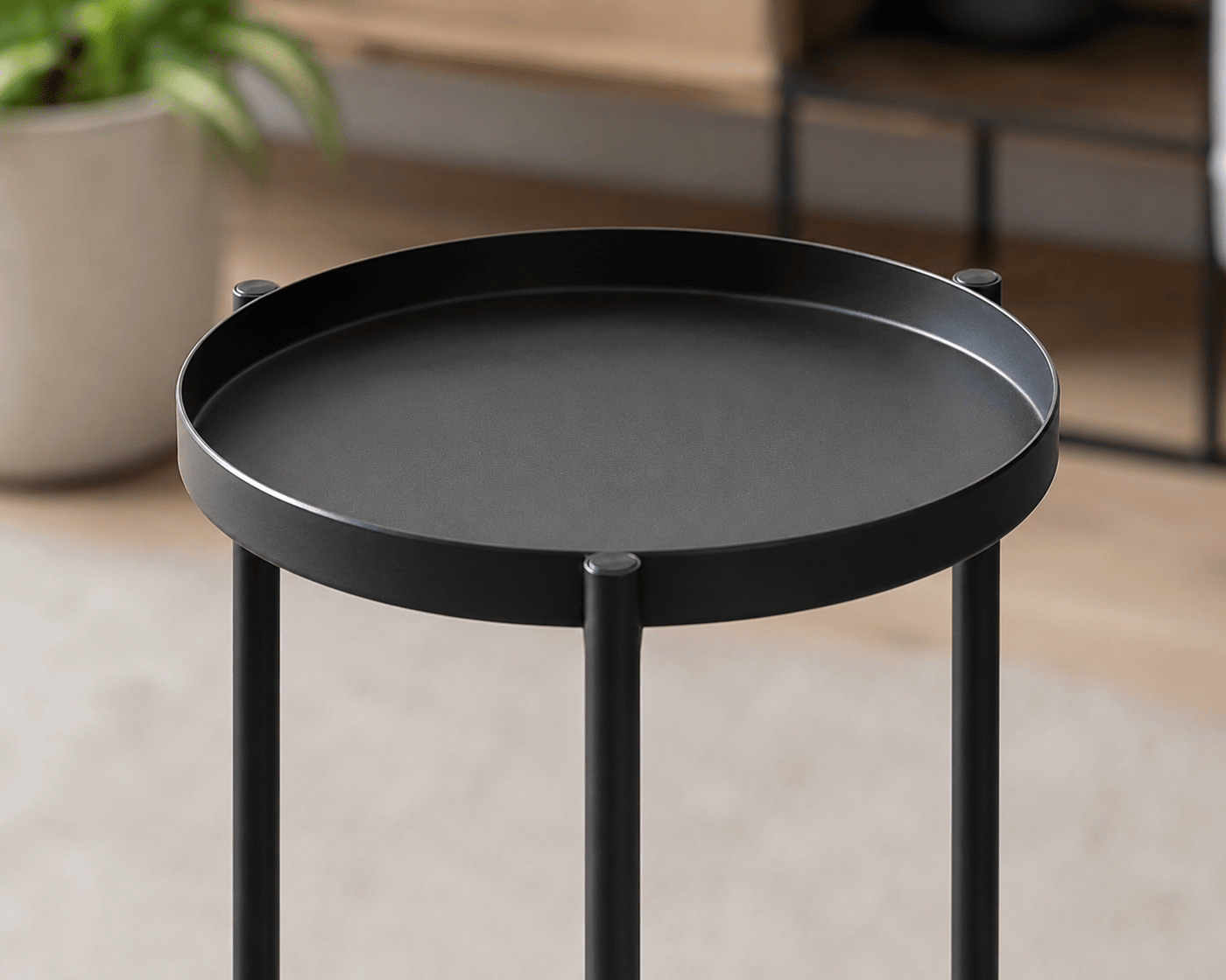 Kwietnik Metalowy Stojący Loft 50cm Czarny Mat Doniczka Industrial - Loftivo