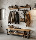 Wieszak ścienny do przedpokoju metalowy loft czarny 5 haków na ubrania - Loftivo